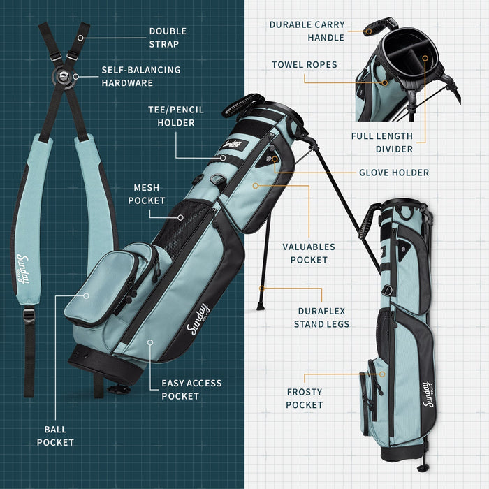 Sunday Golf - Loma XL | Heather Gray Carry Bag - Scratch Golf