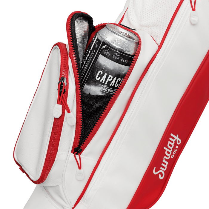 Sunday Golf - The Loma | Red & Off - White Par 3 Bag - Scratch Golf