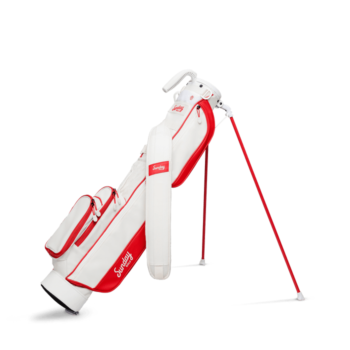 Sunday Golf - The Loma | Red & Off - White Par 3 Bag - Scratch Golf