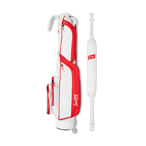 Sunday Golf - The Loma | Red & Off - White Par 3 Bag - Scratch Golf