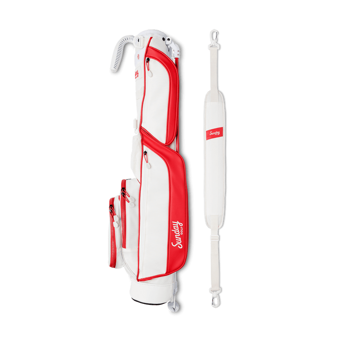 Sunday Golf - The Loma | Red & Off - White Par 3 Bag - Scratch Golf